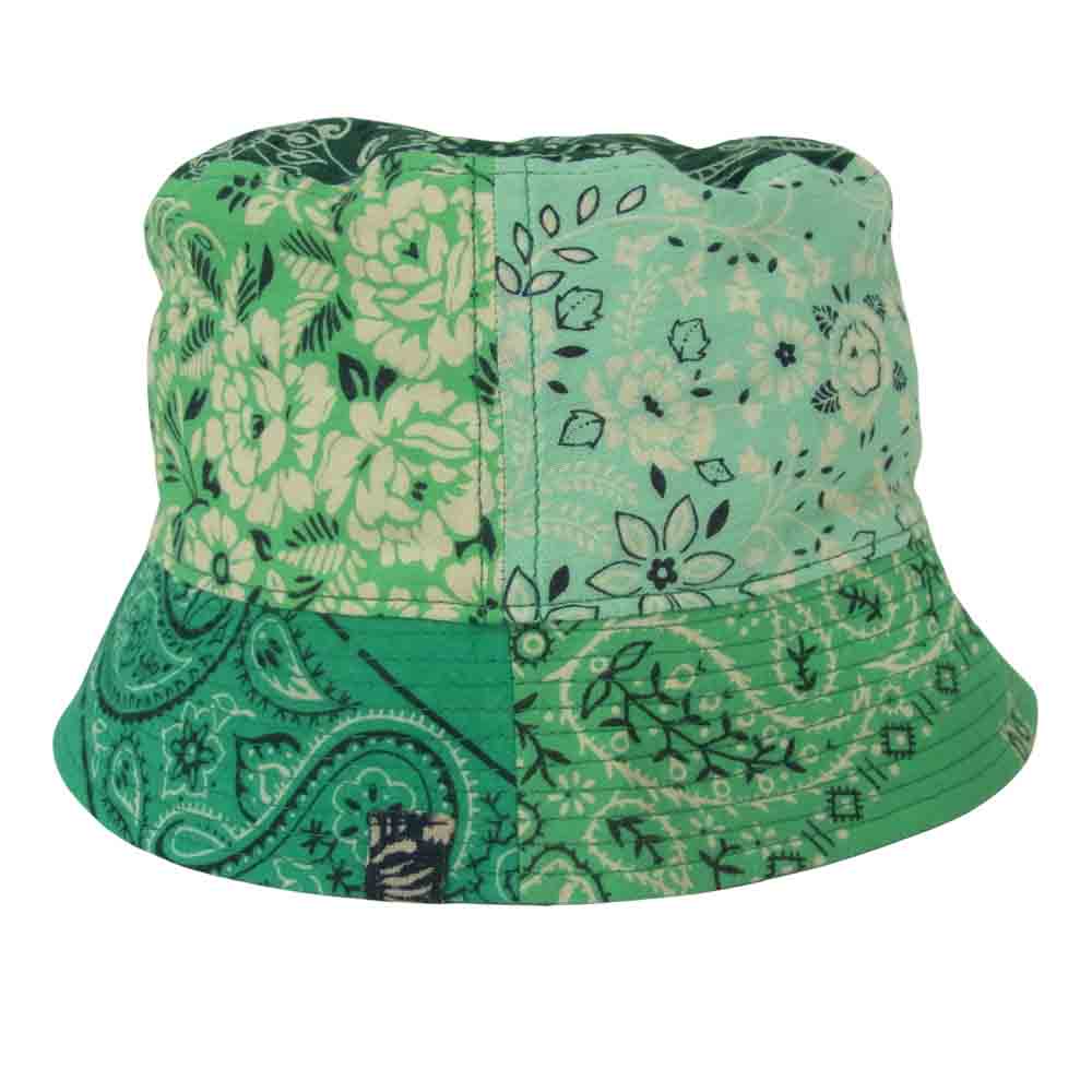 VISVIM ビズビム 0221903003010 DOME BUCKET HAT バンダナ柄 ドーム バケット ハット グリーン系 M/L【新古品】【未使用】【中古】