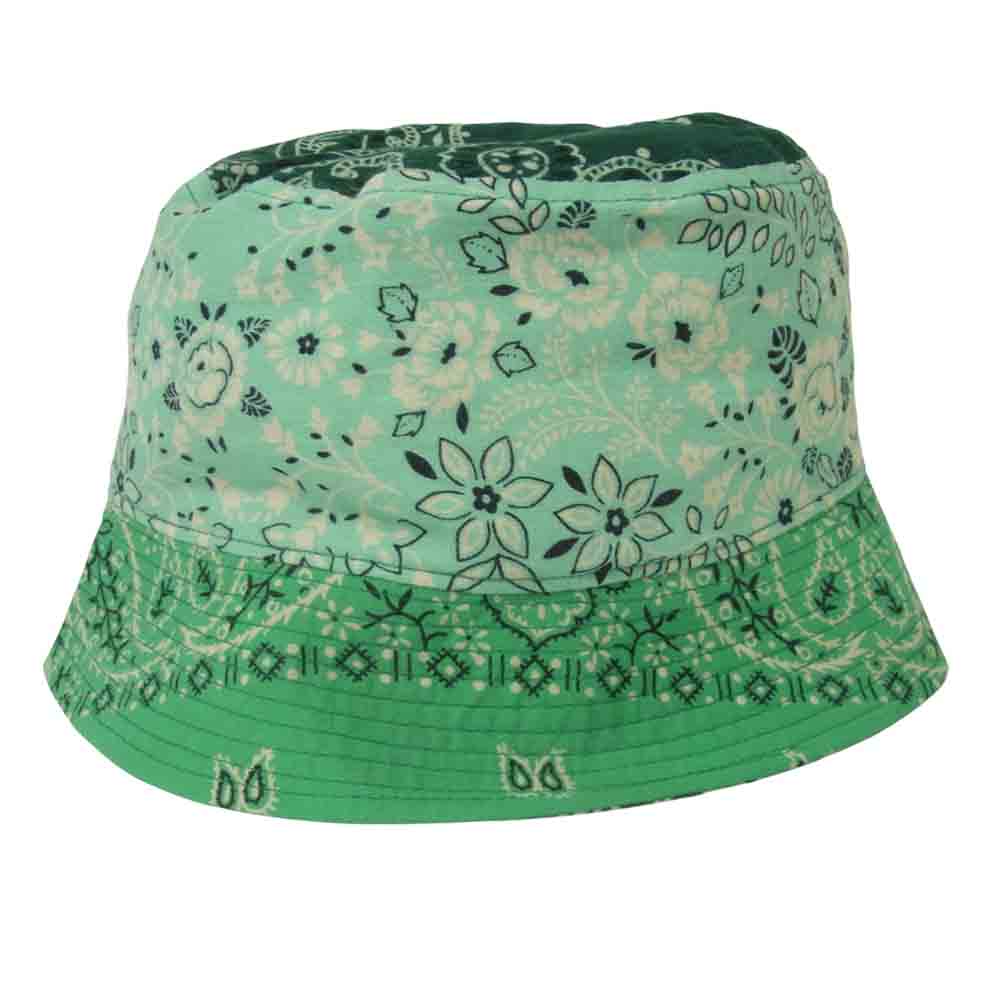 VISVIM ビズビム 0221903003010 DOME BUCKET HAT バンダナ柄 ドーム バケット ハット グリーン系 M/L【新古品】【未使用】【中古】
