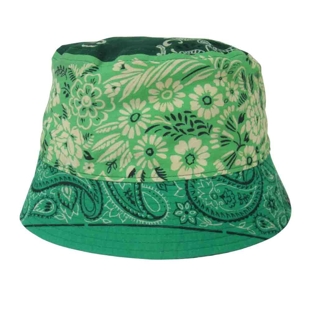 VISVIM ビズビム 0221903003010 DOME BUCKET HAT バンダナ柄 ドーム バケット ハット グリーン系 M/L【新古品】【未使用】【中古】
