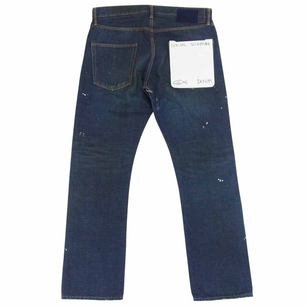 VISVIM ビズビム 18AW 未使用 0118405005002 SOCIAL SCULPTURE 01 SLIM DAMAGED-18 ソーシャルスカルプチャー インディゴ デニム パンツ インディゴブルー系 34【極上美品】【中古】