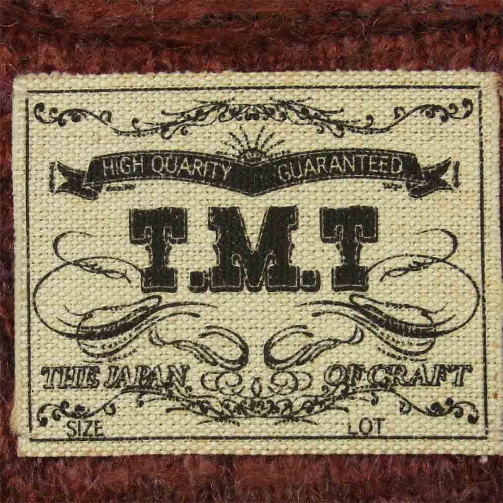 TMT ティーエムティー TKN-F13-03 モヘヤ混 アクリル カーディガン 中国製 エンジ系 S【中古】