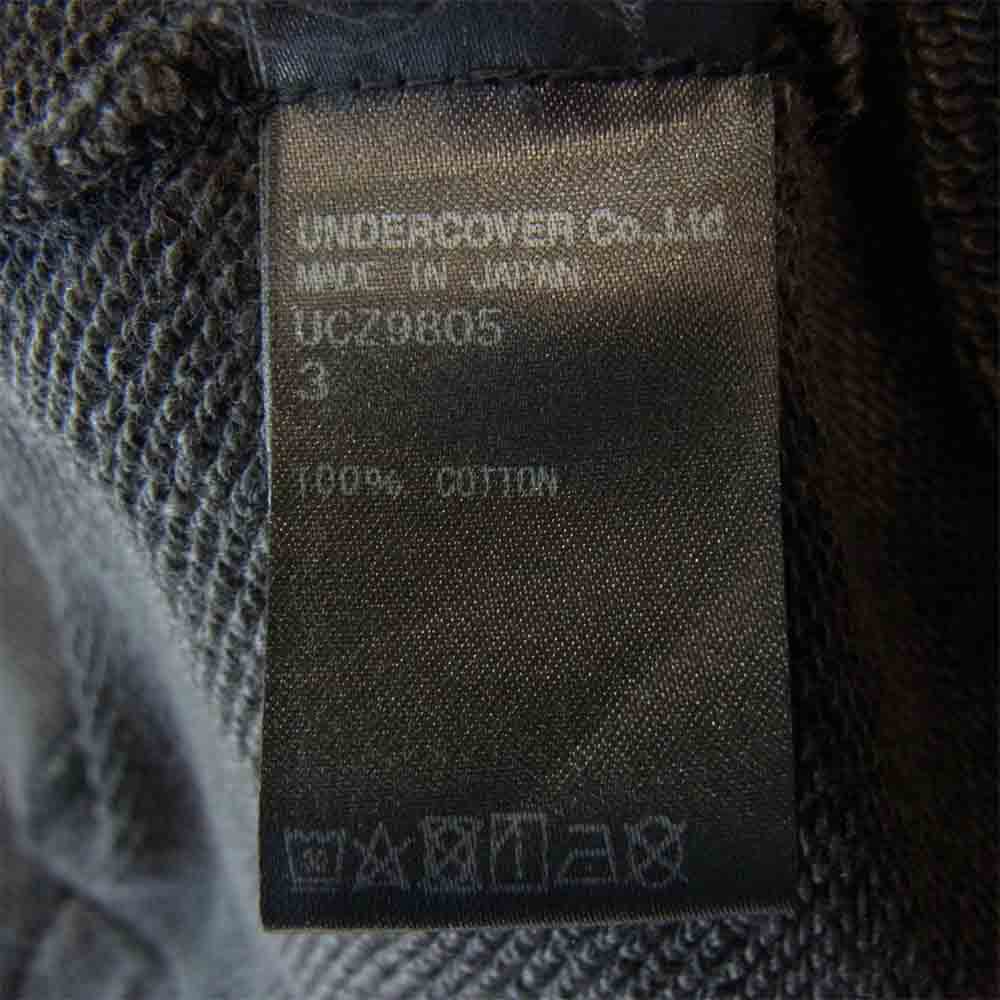 UNDERCOVER アンダーカバー 20AW UCZ9805 加工 HOODIE U L.I.E.S RECORDS パーカー チャコール系 3【美品】【中古】