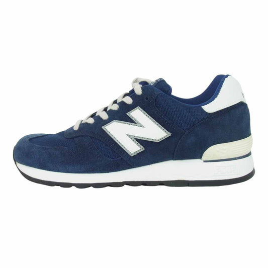 NEW BALANCE ニューバランス M670SFB 英国製 スエード ローカット スニーカー ネイビー系 US9【極上美品】【中古】