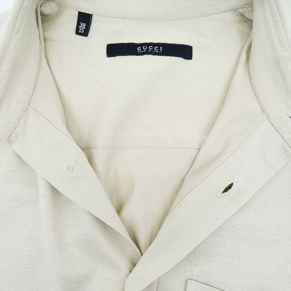 GUCCI グッチ 国内正規品 コットン 天竺 レギュラーカラー シャツ ベージュ系 38／15【中古】