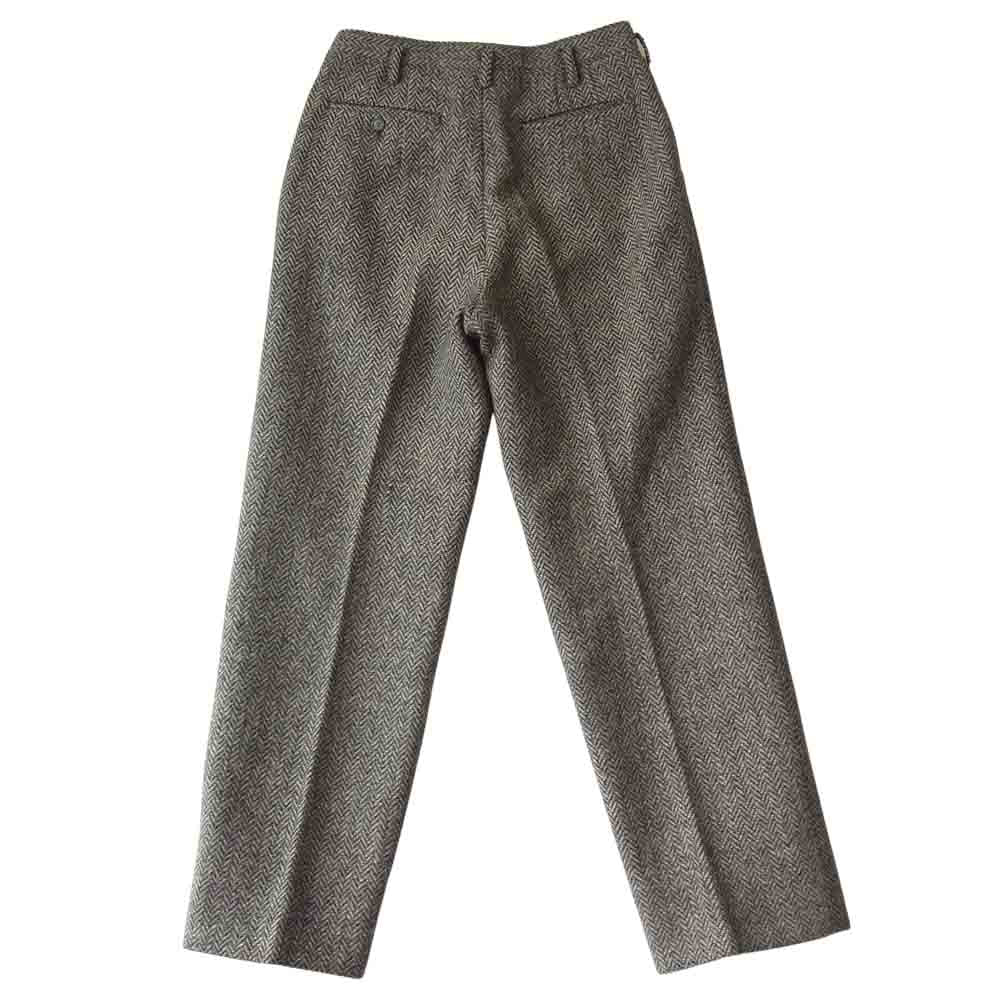Y's Yohji Yamamoto ワイズ ヨウジヤマモト Y's for men 80s 初期タグ ヘリンボーン ツイード １タック パンツ ブラック系 S【美品】【中古】