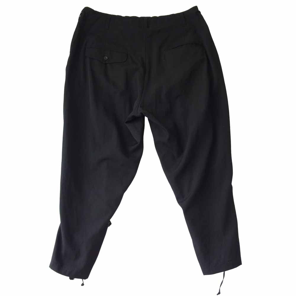 Yohji Yamamoto POUR HOMME ヨウジヤマモトプールオム 19AW HC-P39-100 ウールギャバジン 前裾 レースアップ パンツ ブラック系 2【美品】【中古】