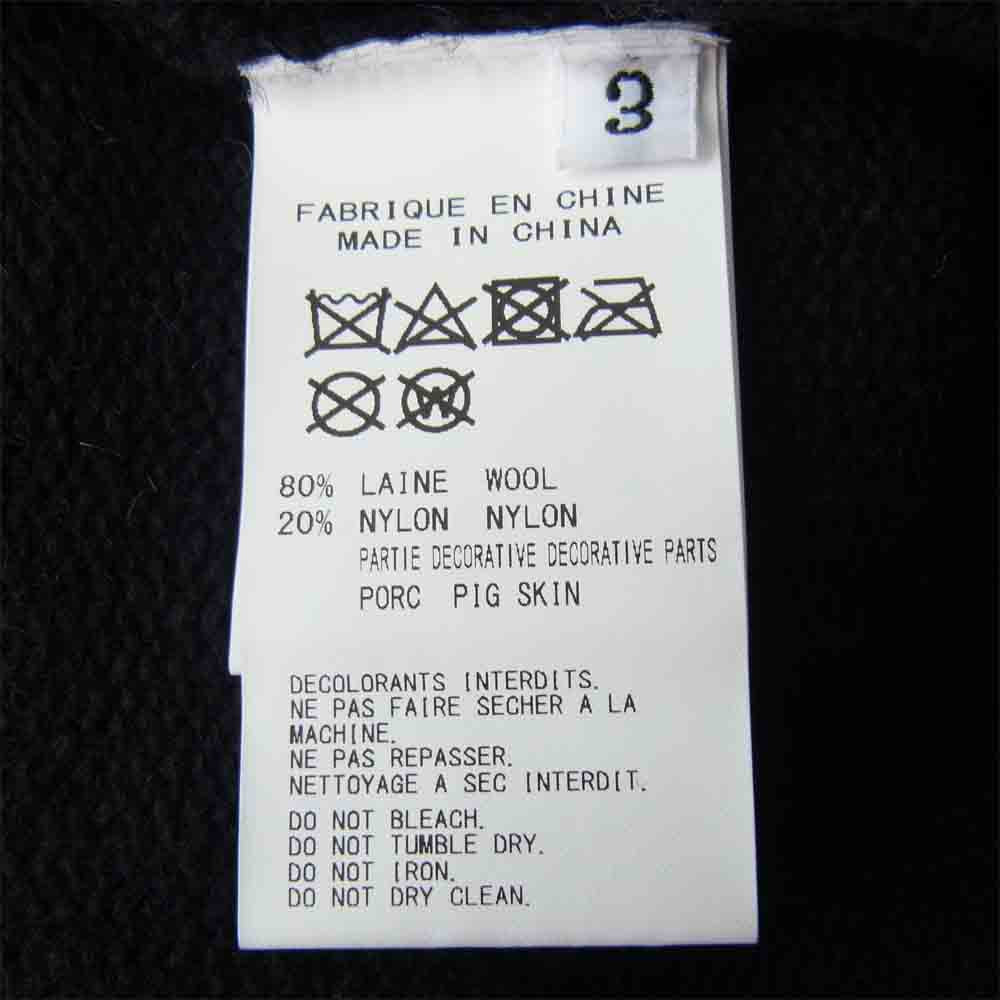 Yohji Yamamoto POUR HOMME ヨウジヤマモトプールオム 20AW HR-K13-194 レザーコード レースアップ ニット ブラック系 3【美品】【中古】