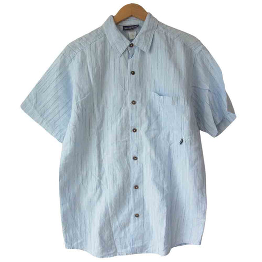 patagonia パタゴニア 半袖 ヘンプ シャツ ブルー系 S【中古】