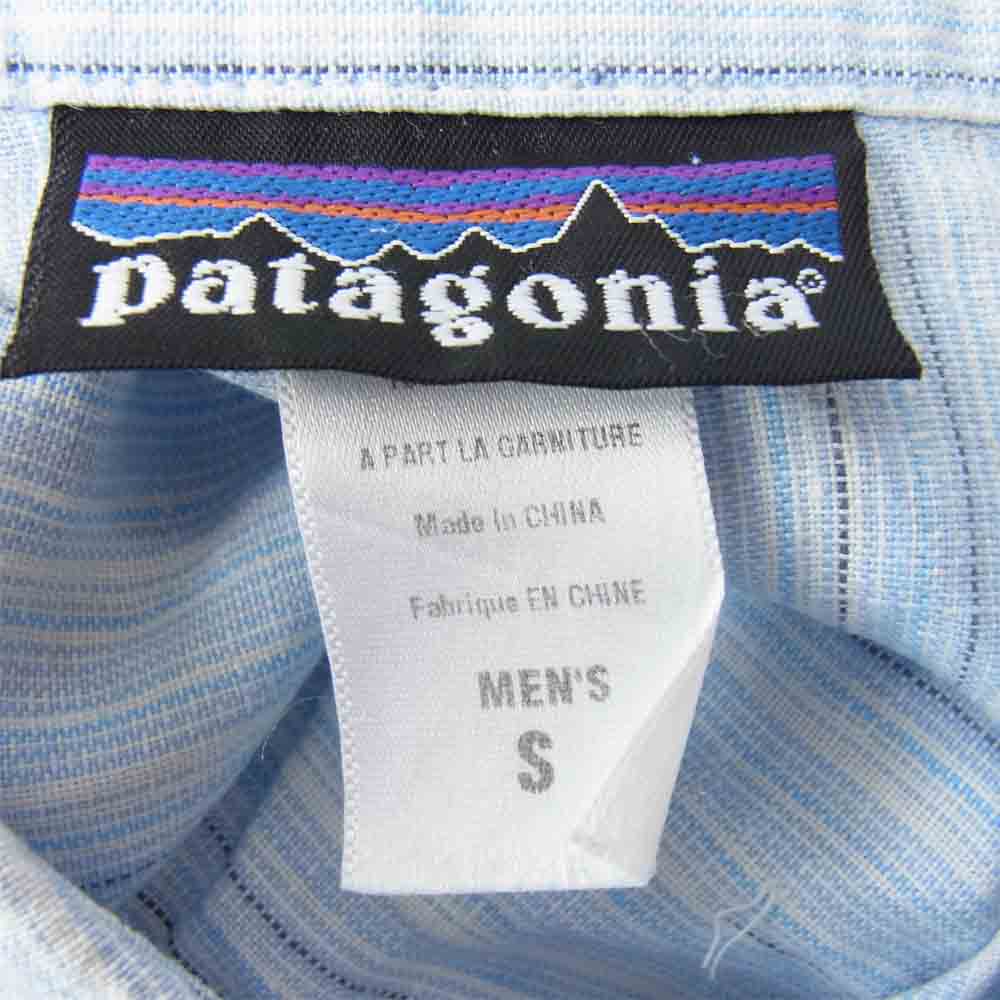 patagonia パタゴニア 半袖 ヘンプ シャツ ブルー系 S【中古】