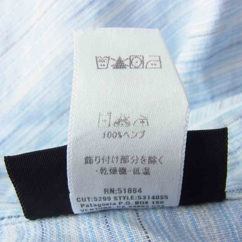 patagonia パタゴニア 半袖 ヘンプ シャツ ブルー系 S【中古】