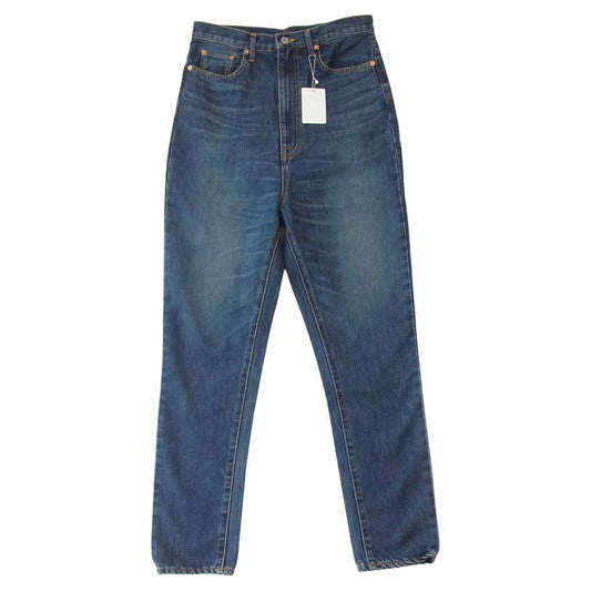 ダブレット 20SS 12PT113 ハイウエスト シルク デニム スリム パンツ インディゴブルー系 S【新古品】【未使用】【中古】