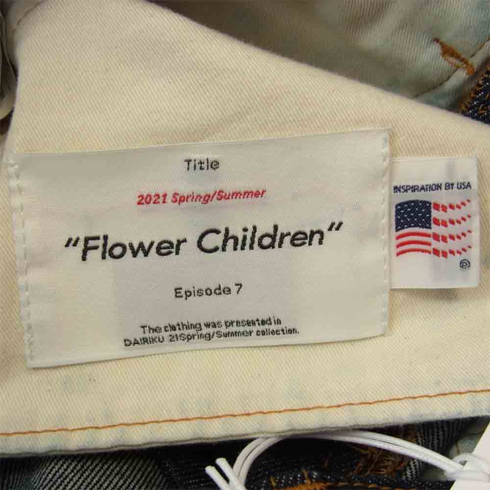 ダイリク 21SS M-1 Flower Children ノンウォッシュ インディゴ デニム パンツ インディゴブルー系 29【美品】【中古】