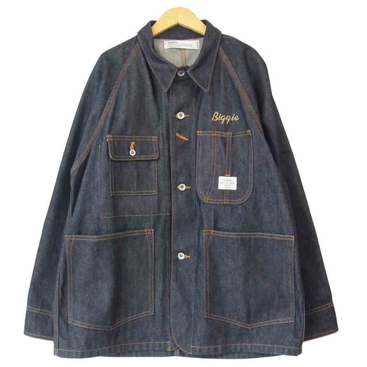 ダイリク 19AW J-3 American Dream Biggie ノンウォッシュ デニム カバーオール インディゴブルー系 L【中古】