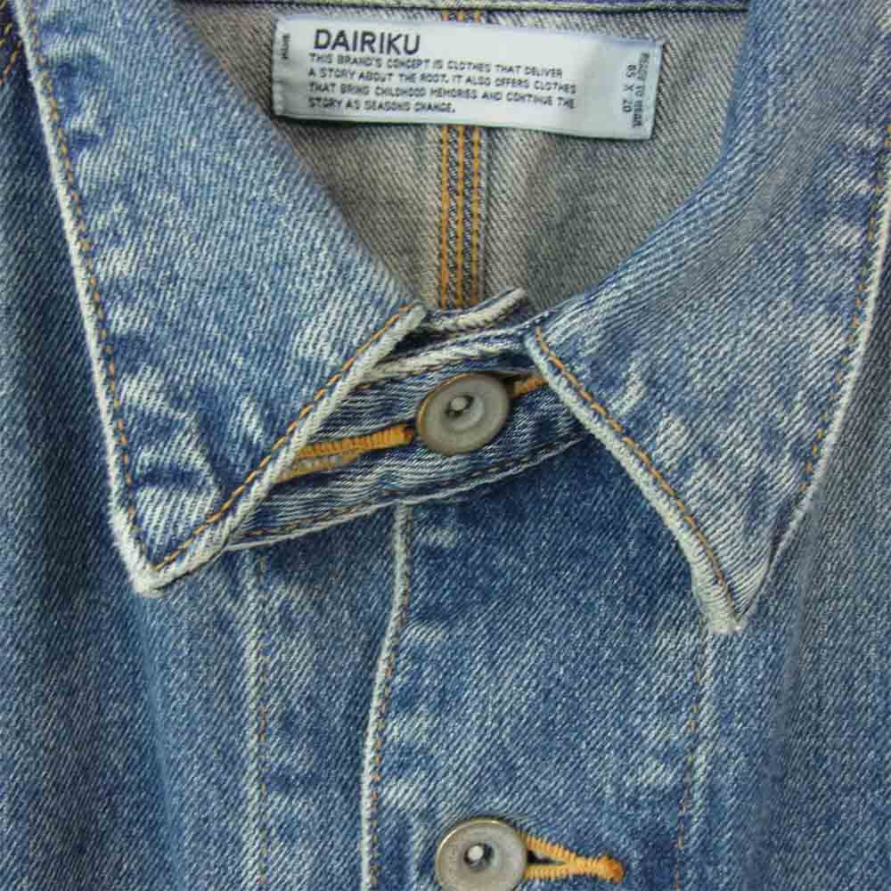 ダイリク 20AW J-4D New Hollywood Damage cover all インディゴ ダメージ ウォッシュ デニム カバーオール インディゴブルー系 M【中古】