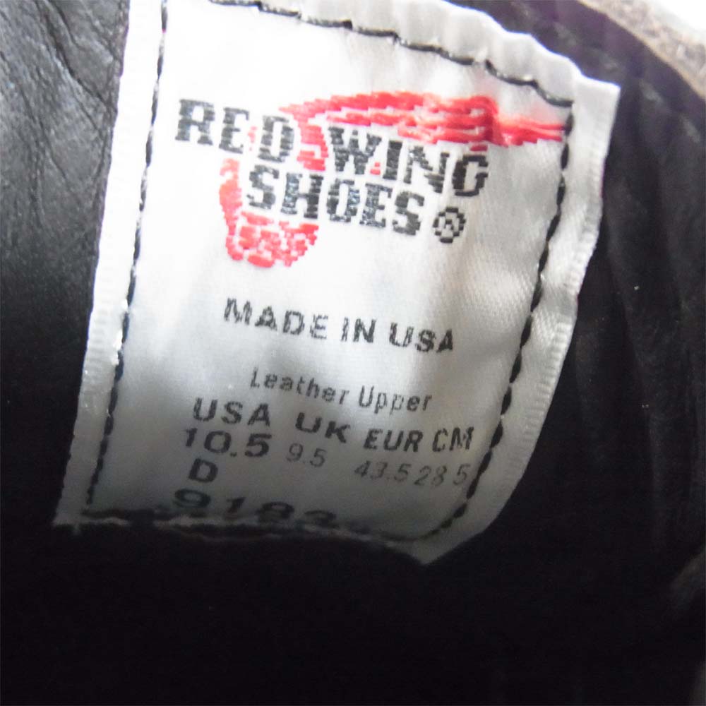 RED WING レッドウィング 9183 Postman Oxford GORE-TEX ポストマン オックスフォード ゴアテックス ブラックユーコン ブラック系 10.5D【新古品】【未使用】【中古】