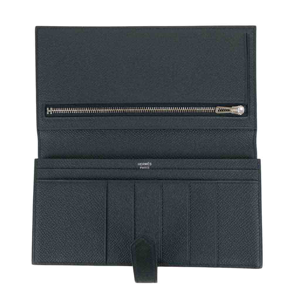 HERMES エルメス Y刻印 2020年製 Bearn Soufflet ベアンスフレ 2つ折り 長財布 ブラック系【美品】【中古】