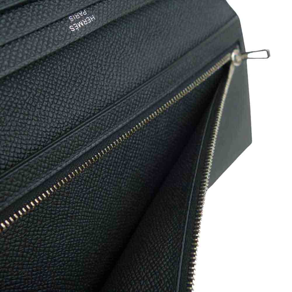 HERMES エルメス Y刻印 2020年製 Bearn Soufflet ベアンスフレ 2つ折り 長財布 ブラック系【美品】【中古】