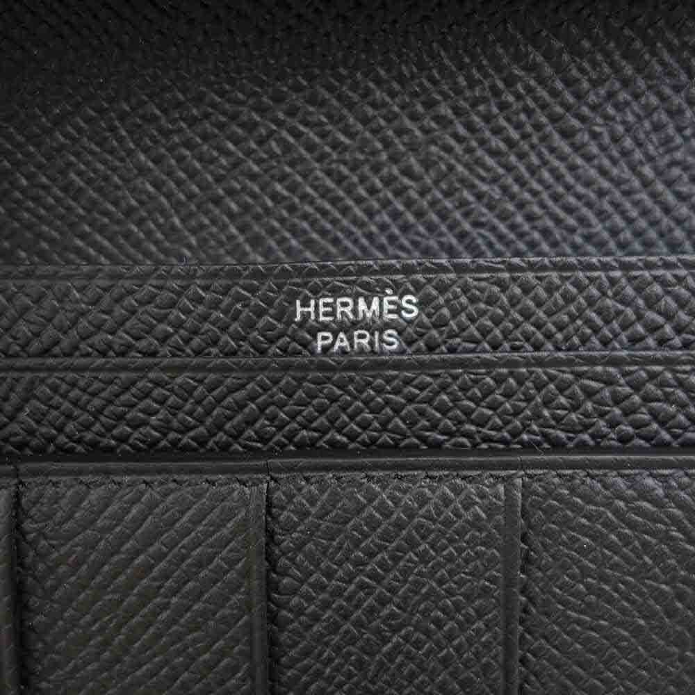 HERMES エルメス Y刻印 2020年製 Bearn Soufflet ベアンスフレ 2つ折り 長財布 ブラック系【美品】【中古】