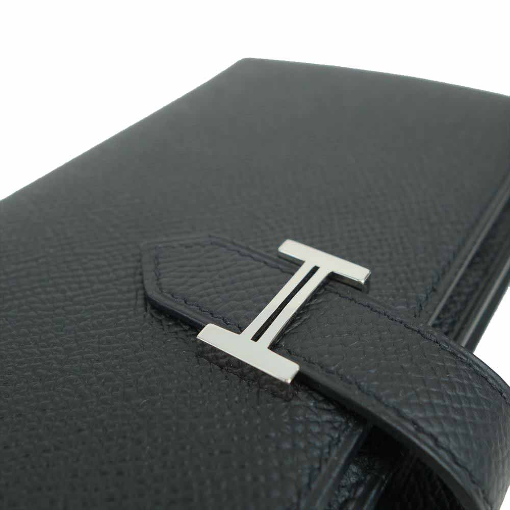 HERMES エルメス Y刻印 2020年製 Bearn Soufflet ベアンスフレ 2つ折り 長財布 ブラック系【美品】【中古】