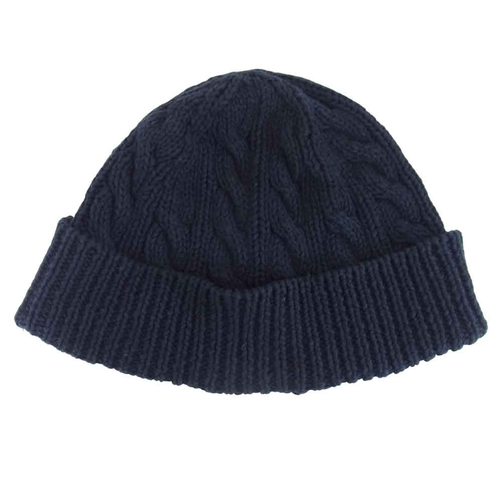 VISVIM ビズビム 0119103003035 CABLE KNIT CAP COTTON LINEN コットン リネン ケーブル ニット キャップ ネイビー系【中古】