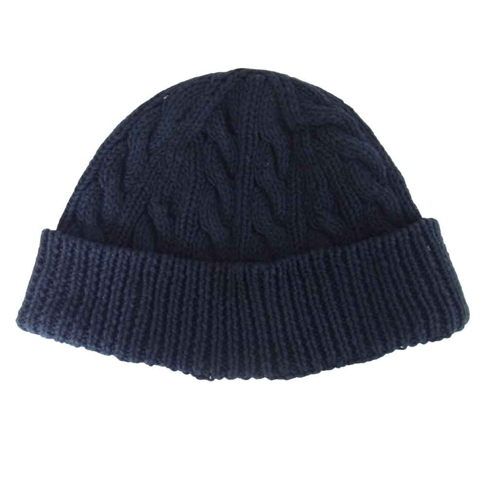 VISVIM ビズビム 0119103003035 CABLE KNIT CAP COTTON LINEN コットン リネン ケーブル ニット キャップ ネイビー系【中古】