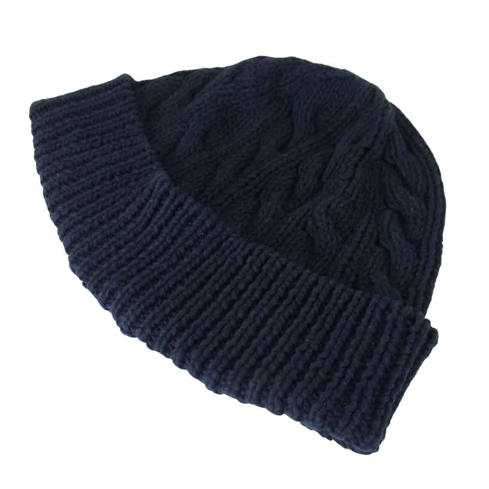 VISVIM ビズビム 0119103003035 CABLE KNIT CAP COTTON LINEN コットン リネン ケーブル ニット キャップ ネイビー系【中古】