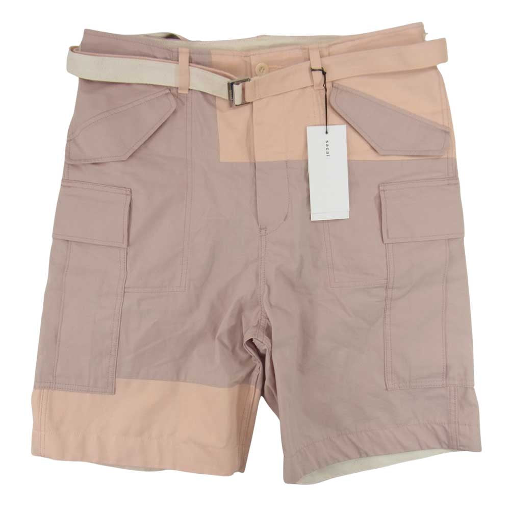 Sacai サカイ 21-02506M Cotton Nylon Oxford Shorts コットン ナイロン オックスフォード ショーツ ピンク系 3【新古品】【未使用】【中古】