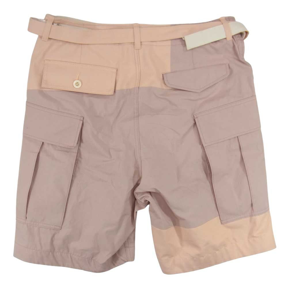 Sacai サカイ 21-02506M Cotton Nylon Oxford Shorts コットン ナイロン オックスフォード ショーツ ピンク系 3【新古品】【未使用】【中古】