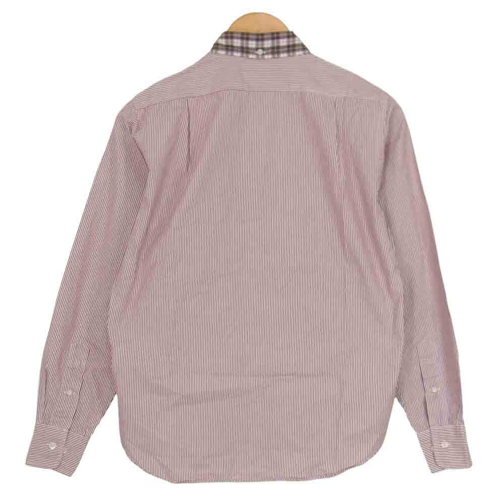 A BATHING APE アベイシングエイプ チェック襟 ストライプ BD レッド系 S【中古】