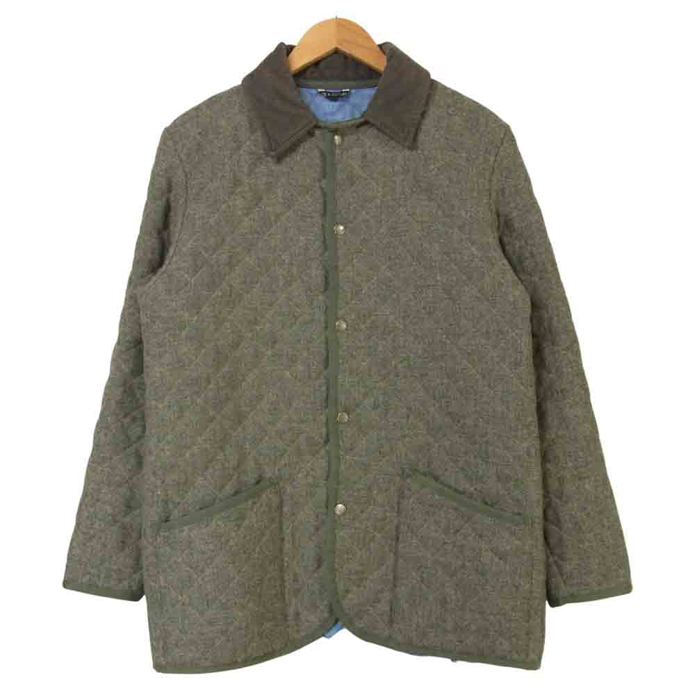 Mackintosh マッキントッシュ 襟コーデュロイ切替 キルティング ウール コート スコットランド製 グレー系 38【中古】