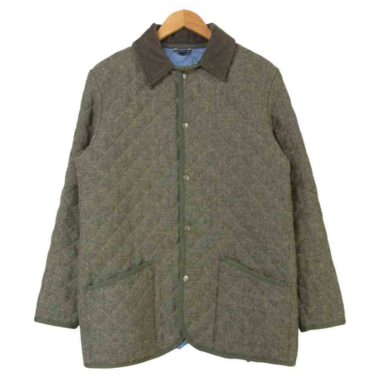 Mackintosh マッキントッシュ 襟コーデュロイ切替 キルティング ウール コート スコットランド製 グレー系 38【中古】