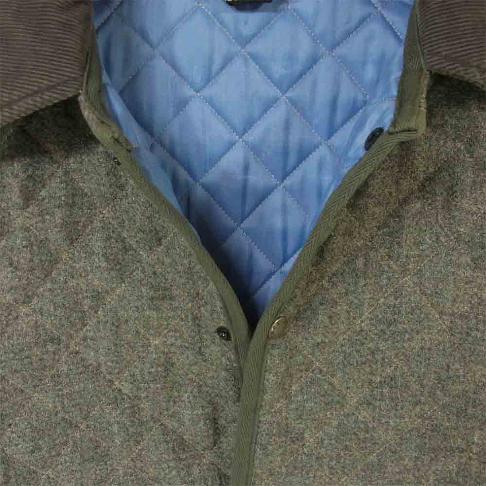 Mackintosh マッキントッシュ 襟コーデュロイ切替 キルティング ウール コート スコットランド製 グレー系 38【中古】