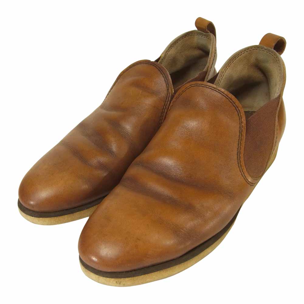RED WING レッドウィング プリント羽タグ サイドゴア ブーツ レザー アメリカ製 ブラウン系 サイズ表記無し 実寸27cm【中古】
