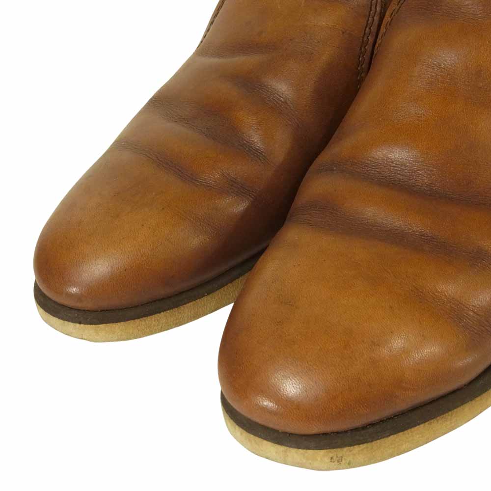 RED WING レッドウィング プリント羽タグ サイドゴア ブーツ レザー アメリカ製 ブラウン系 サイズ表記無し 実寸27cm【中古】