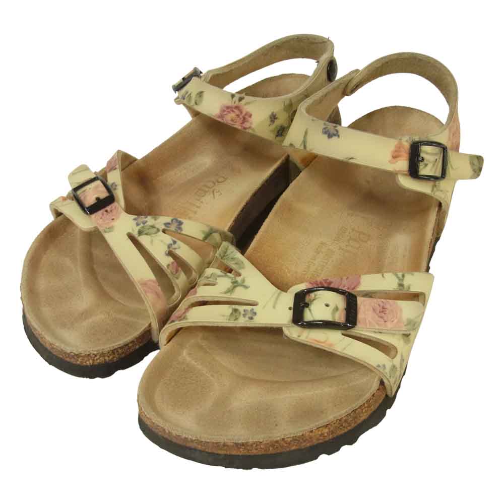 BIRKENSTOCK ビルケンシュトック Papillio パピリオ Mayari マヤリ オイルドレザー 花柄 サンダル ベージュ系 サイズ表記無し 実寸23.5cm【中古】