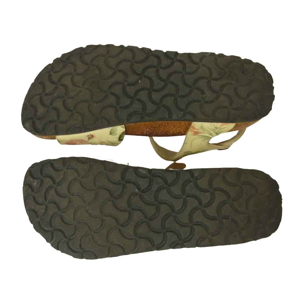 BIRKENSTOCK ビルケンシュトック Papillio パピリオ Mayari マヤリ オイルドレザー 花柄 サンダル ベージュ系 サイズ表記無し 実寸23.5cm【中古】