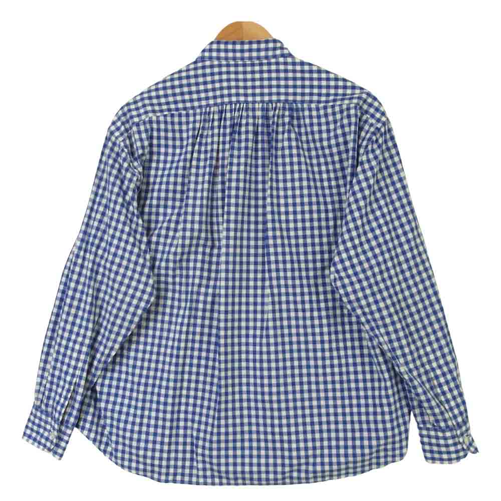 PORTER CLASSIC ポータークラシック ROLL UP TRICOLOR GINGHAM CHECK SHIRT ロールアップ ギンガムチェック 長袖 シャツ ブルー系 ホワイト系 S【中古】