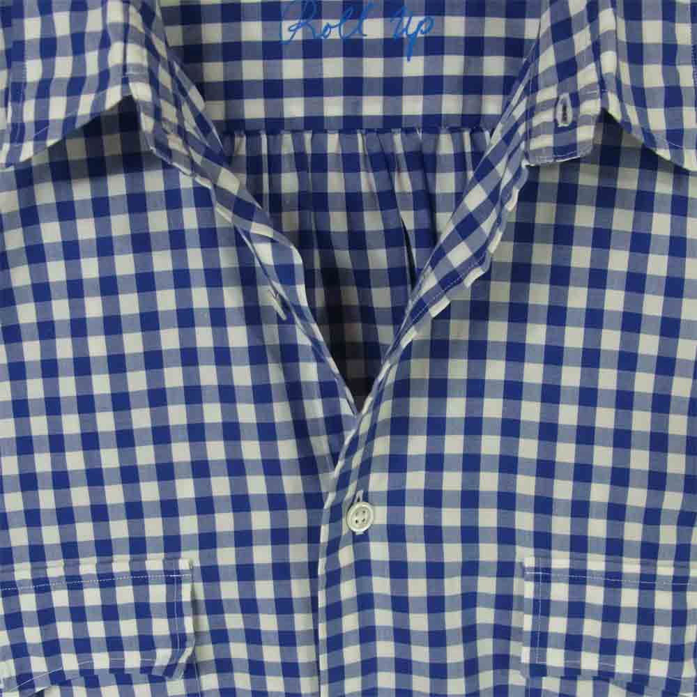 PORTER CLASSIC ポータークラシック ROLL UP TRICOLOR GINGHAM CHECK SHIRT ロールアップ ギンガムチェック 長袖 シャツ ブルー系 ホワイト系 S【中古】
