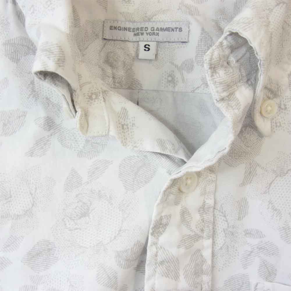 Engineered Garments エンジニアードガーメンツ 19th BD Shirt 総柄 ボタンダウン  ホワイト系×グレー系 S【中古】