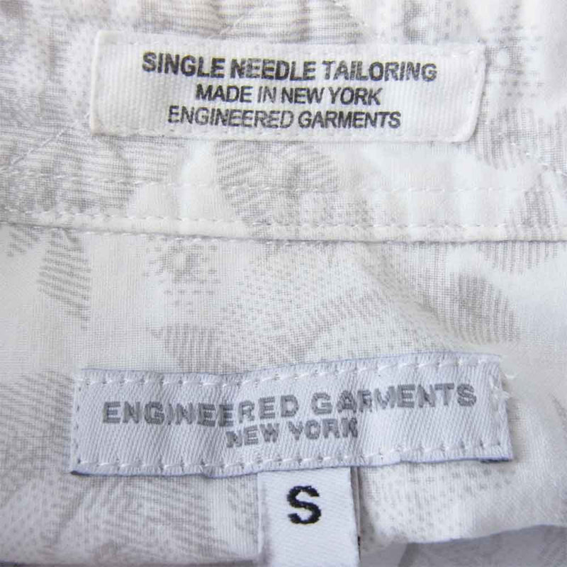 Engineered Garments エンジニアードガーメンツ 19th BD Shirt 総柄 ボタンダウン  ホワイト系×グレー系 S【中古】
