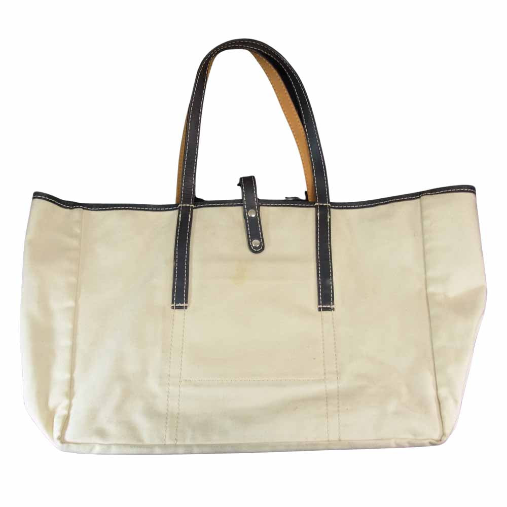 WHITE HOUSE COX ホワイトハウスコックス キャンバス × レザー トート オフホワイト系【中古】