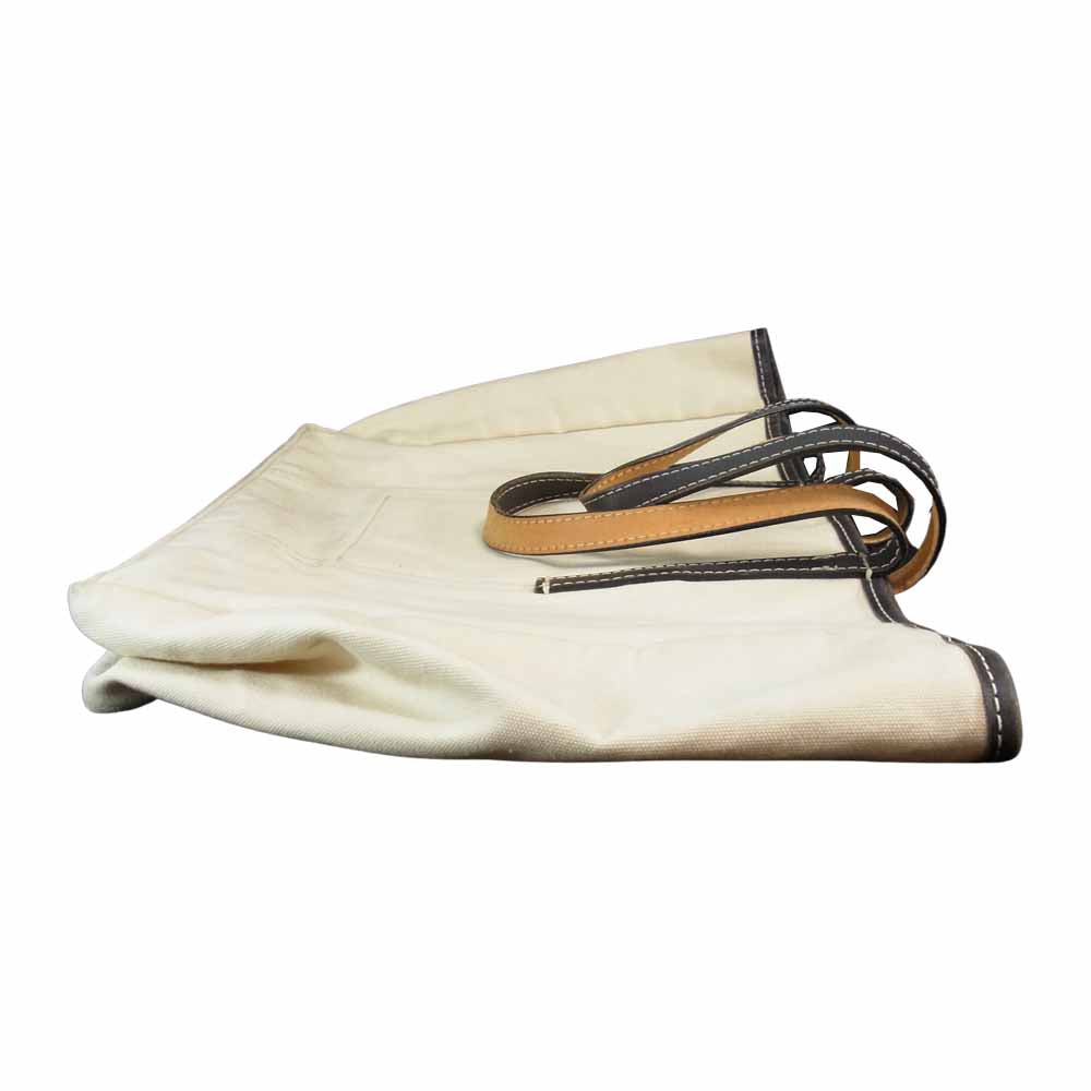 WHITE HOUSE COX ホワイトハウスコックス キャンバス × レザー トート オフホワイト系【中古】