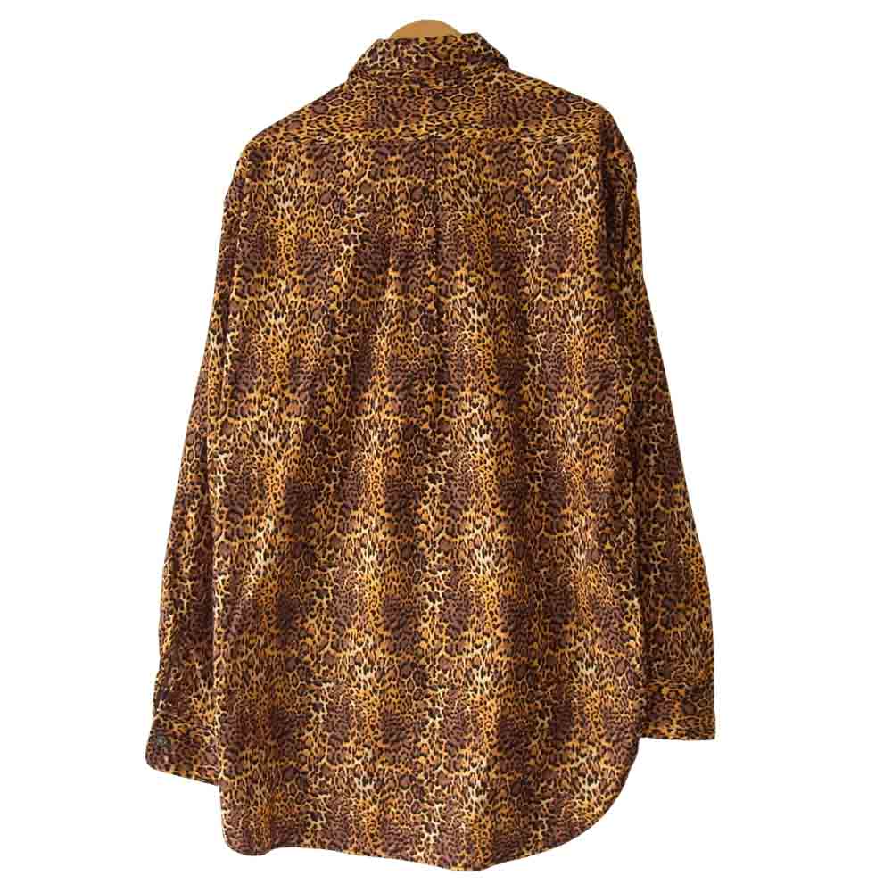 Engineered Garments エンジニアードガーメンツ USA製 Rounded Collar Shirt Leopard Print ラウンドカラー レオパード ブラウン系 S【中古】