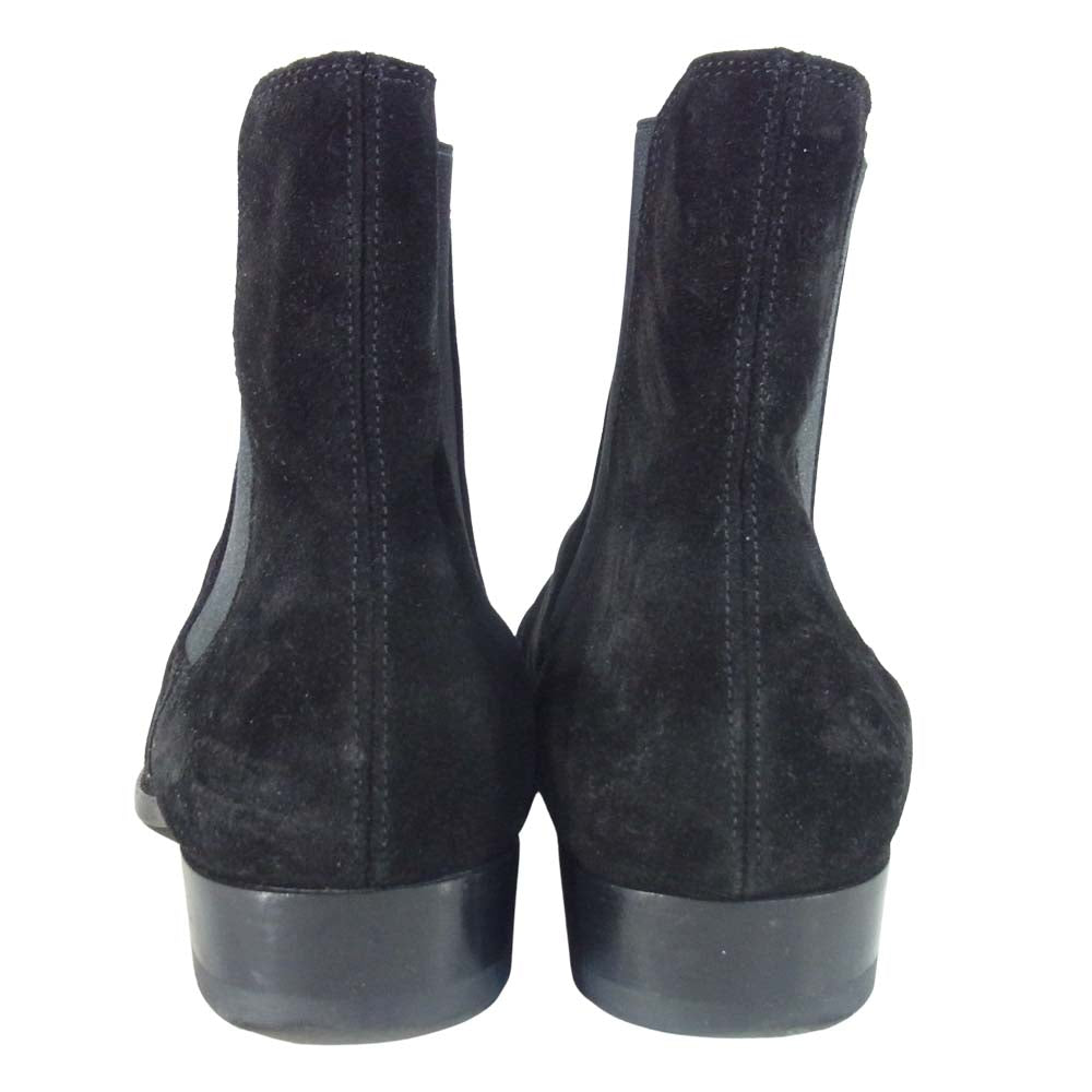 SAINT LAURENT サンローラン サイドゴア スエード ヒール ブーツ イタリア製 ブラック系 41【中古】