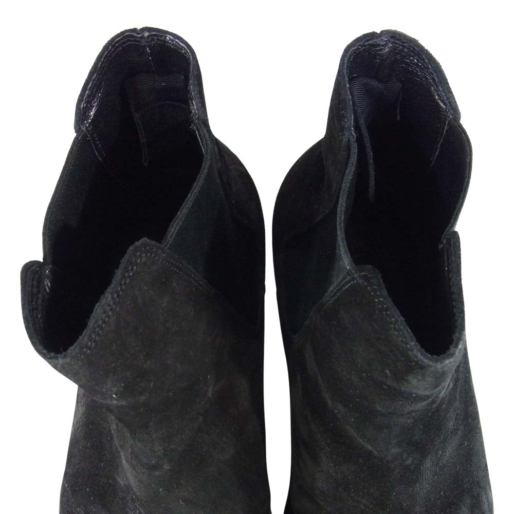 SAINT LAURENT サンローラン サイドゴア スエード ヒール ブーツ イタリア製 ブラック系 41【中古】