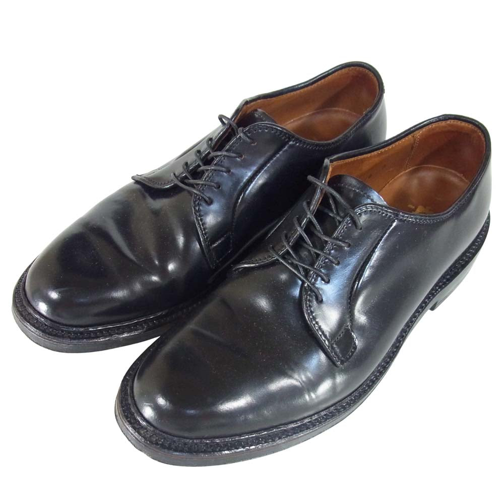 ALDEN オールデン 9901 コードバン プレートゥ シューズ イギリス製 2D ブラック系 6.5【中古】