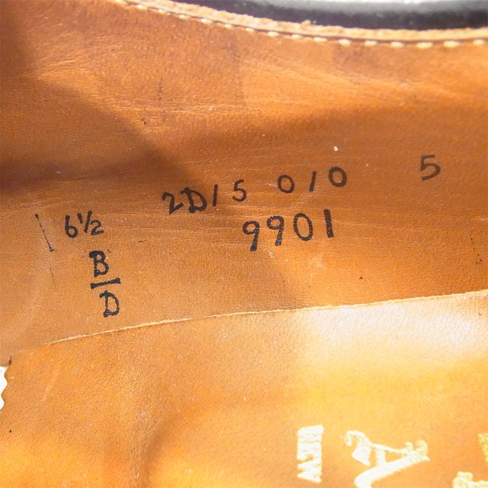 ALDEN オールデン 9901 コードバン プレートゥ シューズ イギリス製 2D ブラック系 6.5【中古】