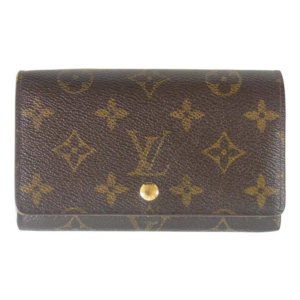 LOUIS VUITTON ルイ・ヴィトン M61730 モノグラム ポルト モネ ビエ トレゾール 二つ折り財布 ブラウン系【中古】