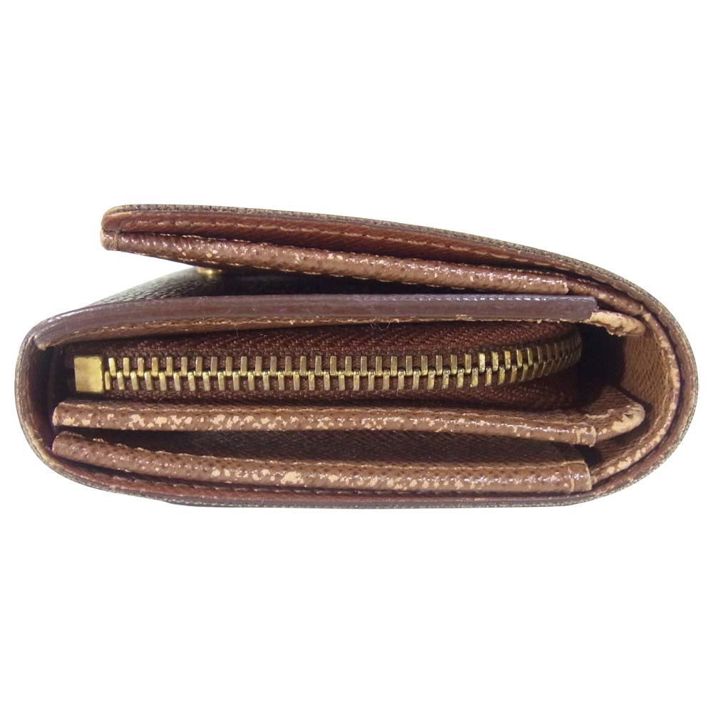 LOUIS VUITTON ルイ・ヴィトン M61730 モノグラム ポルト モネ ビエ トレゾール 二つ折り財布 ブラウン系【中古】