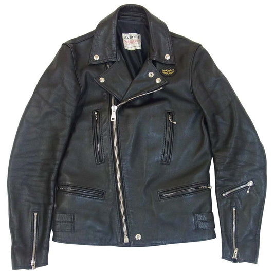 Lewis Leathers ルイスレザー 英国製 LIGHTNING ライトニング カウレザー ダブル ライダース ブラック系 34【中古】